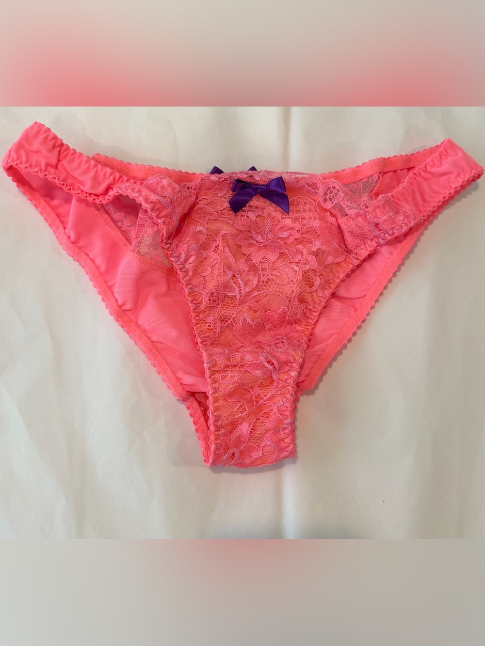 Agent Provocateur Pammie Coral Pink Lace Bikini Panty